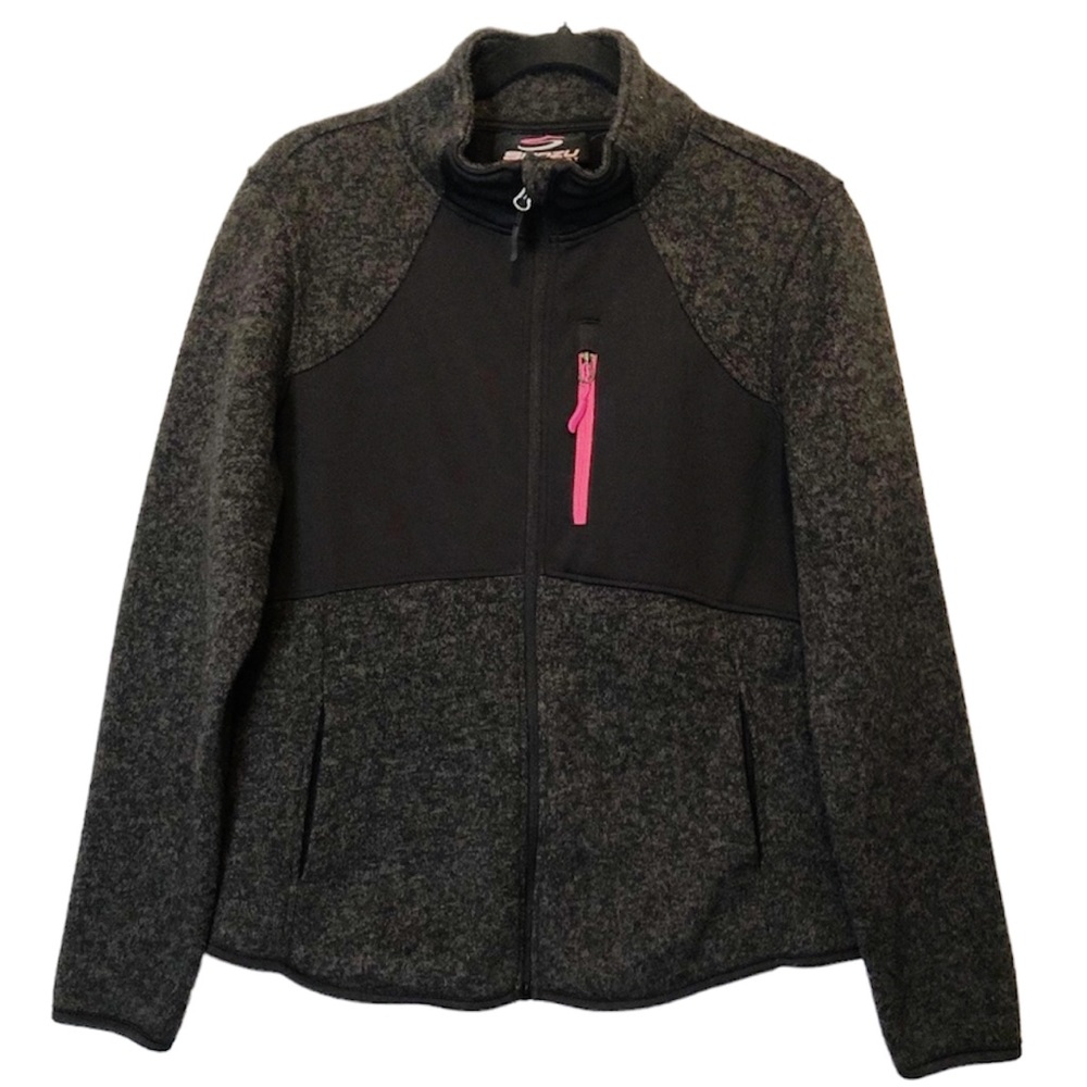 Snozu Sport Black and Gray Fleece Jacket Size L